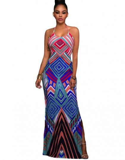 Rochie Lunga cu Model Geometric Rochie Lunga cu Model Geometric